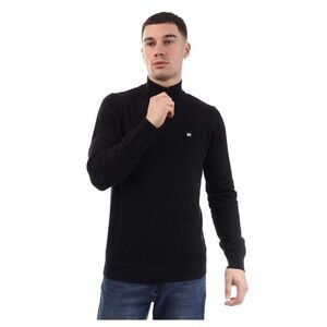 Weekend Offender Mens Paraguay Knitted Quarter Zip Sweater / Black